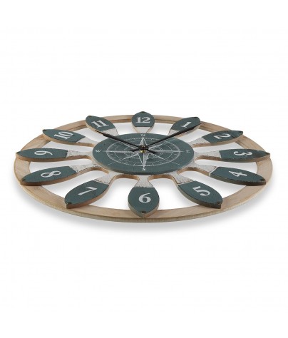 Reloj de pared de madera de 60 cm de diámetro, modelo "Marine"