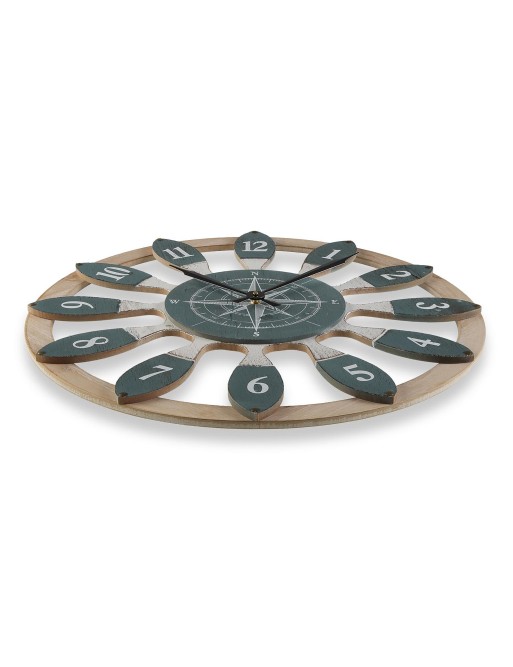 Horloge murale en bois de 60 cm de diamètre, modèle "Marine"