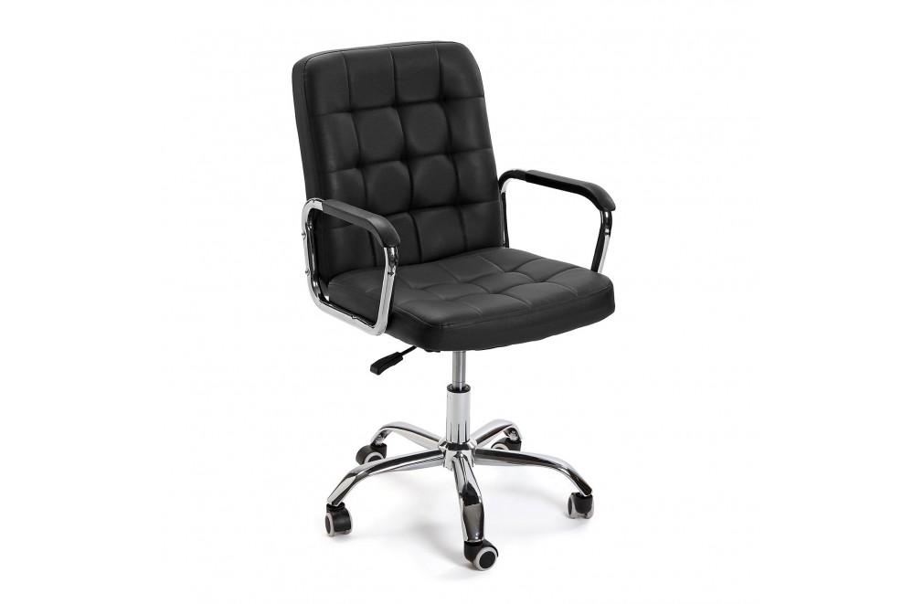 Height Adjustable Office Chair In Black, Adjustable Height Dining Chairs Without Wheels