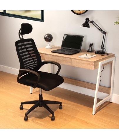 Height-adjustable office chair in black, model “ECOPLUS“