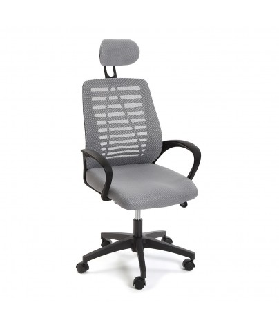 Height-adjustable office chair in gray, model “ECOPLUS“