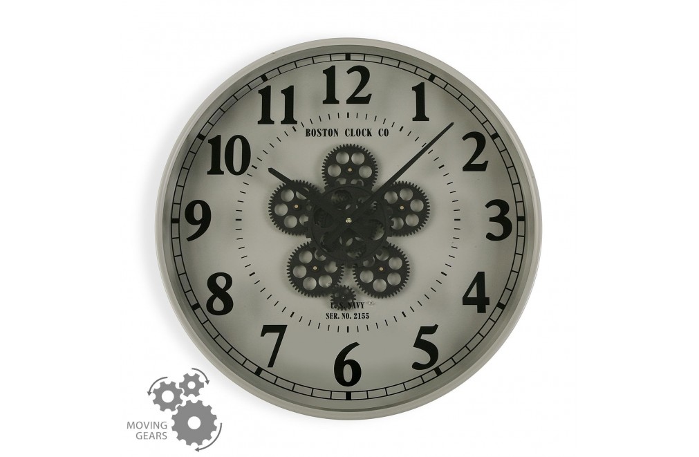 Horloge murale de 60 cm de diamètre modèle « Gears - Boston »