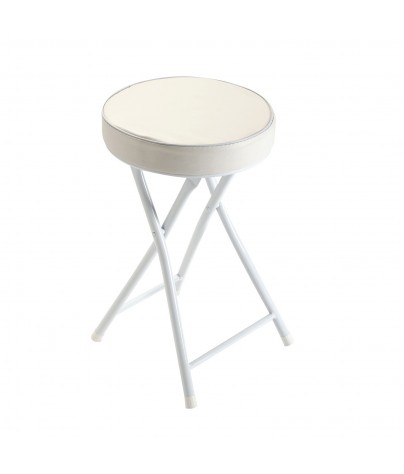 Folding bathroom stool in white