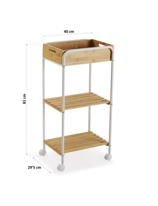 Carro con ruedas y 3 estantes, modelo "Bambú" Carro con ruedas y 3 estantes, modelo "Bambú"