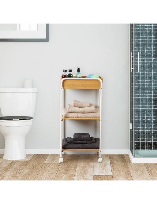 Wagen mit Rädern und 3 Regalen, Modell "Bambú" Wagen mit Rädern und 3 Regalen, Modell "Bambú"