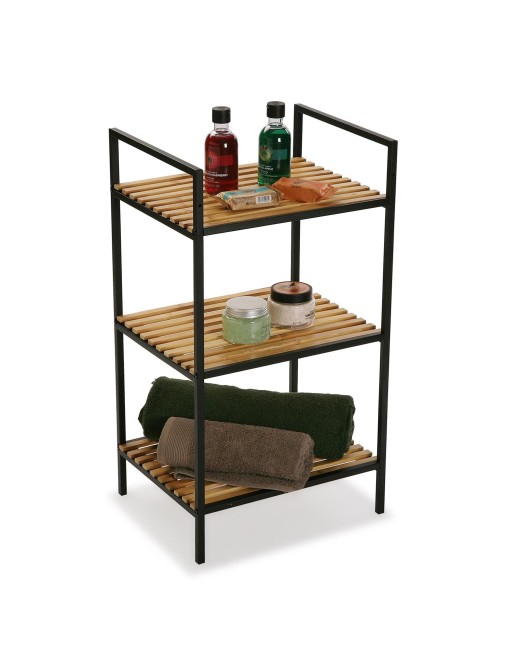 Meuble de salle de bain avec 3 étagères, modèle “Gym” - Couleur noire