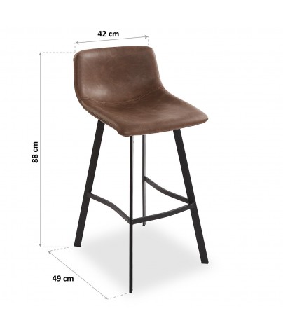 Kitchen stool in dark brown, model Paris