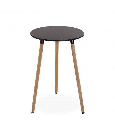 Wooden table in black, model "Round"