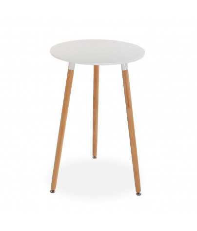 Mesa de madera en color blanca, modelo “Round”