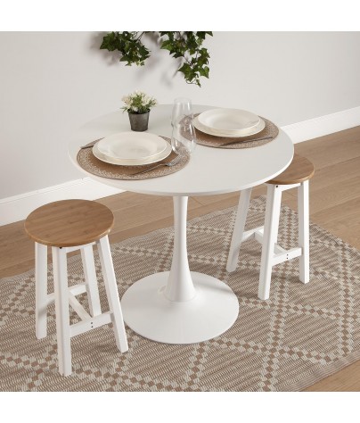 Table en bois en blanc, modèle "Seta"