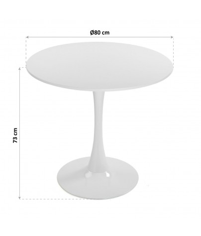 Wooden table in white, model "Seta"