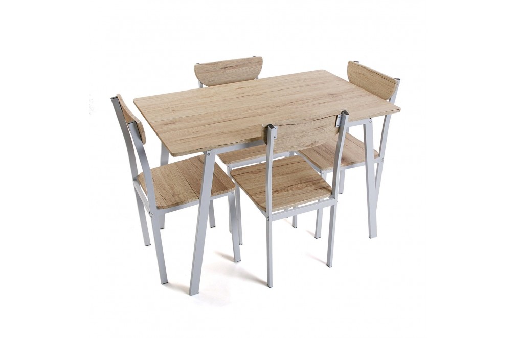 Set of table and 4 chairs, model Tauro