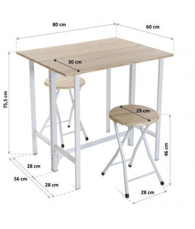 Set von Tisch und 2 Stühlen, Modell Kit