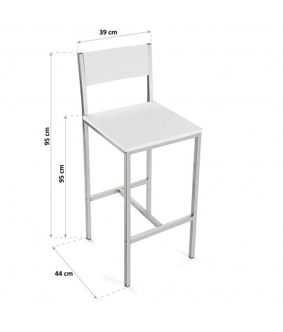 Set von Tisch und 2 Stühlen, Modell London - Weiß