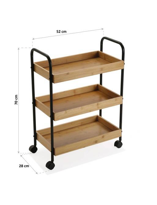 Cart with wheels and 3 shelves, model "Cuisine" Cart with wheels and 3 shelves, model "Cuisine"