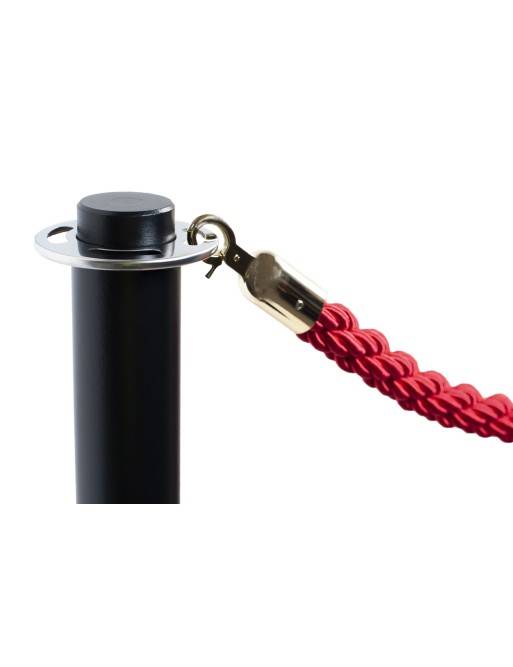 Poste separador de cordón en color negro Poste separador de cordón en color negro