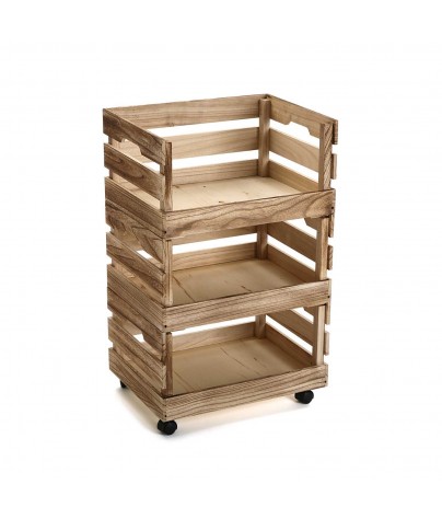 Auxiliary kitchen trolley in natural wood