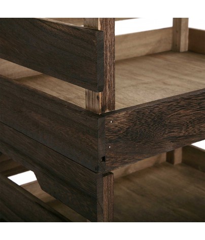Auxiliary kitchen trolley in natural wood, model "Dark Wood"
