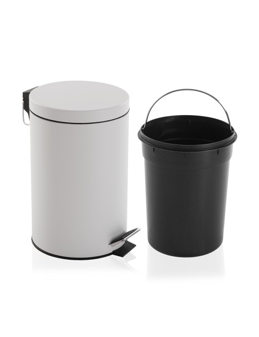 Papelera con pedal de 12 litros pintada en color Blanco