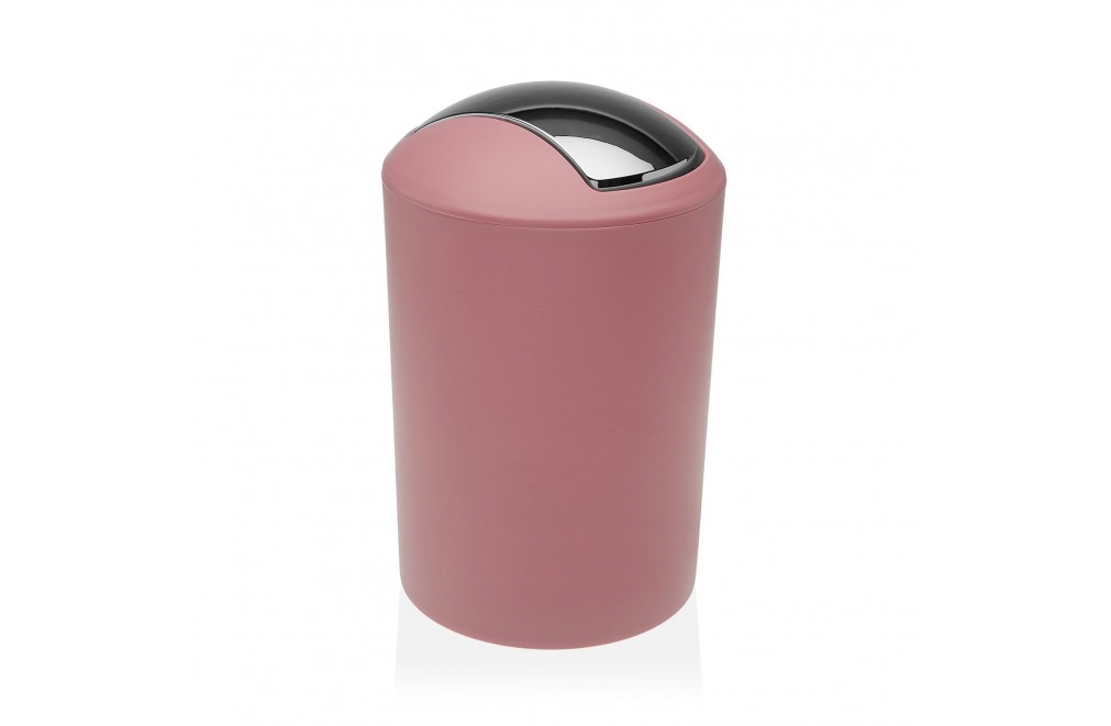 Papelera con tapa basculante color rosa, capacidad 7 litros