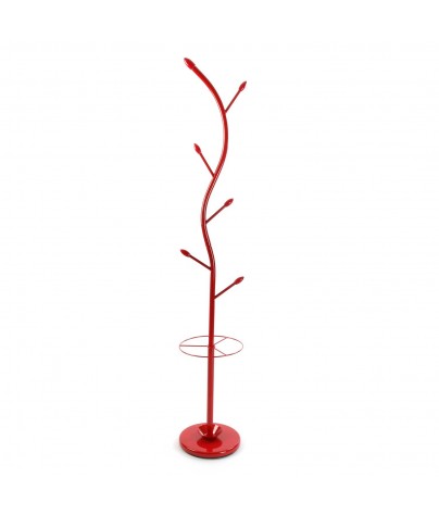 Metal coat rack with 6 hooks (Red)