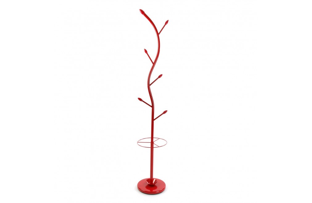 Metal coat rack with 6 hooks (Red)