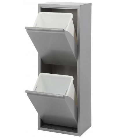 Metallmöbel für Recycling mit zwei Fächern, Modell Wien