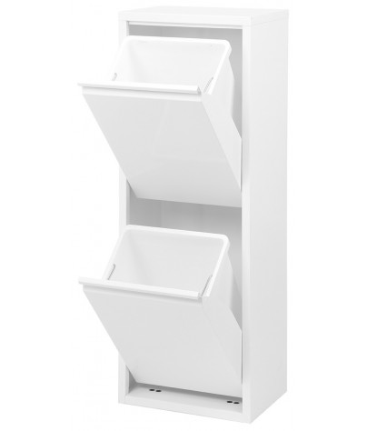 Metallmöbel für Recycling mit zwei Fächern, Modell Wien (Weiß)