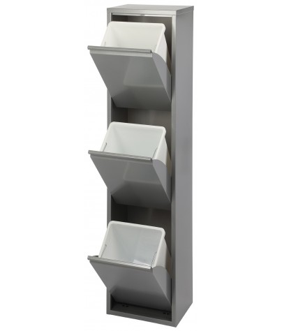 Metallmöbel für Recycling mit drei Fächern, Modell Wien
