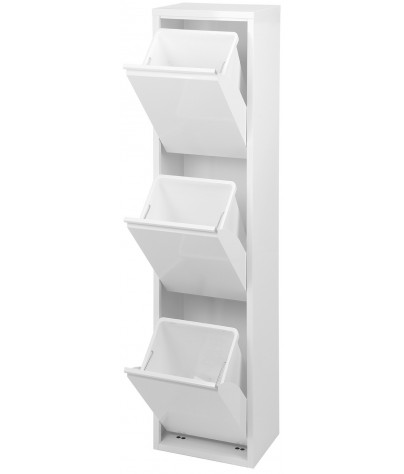 Metallmöbel für Recycling mit drei Fächern, Modell Wien (Weiß)