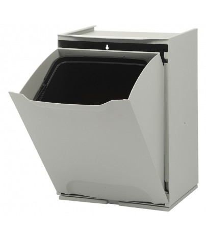 Cubo de basura 3 x 20 litros de capacidad antracita con dos compartimentos  y mecanismo de cierre suave ML-Design