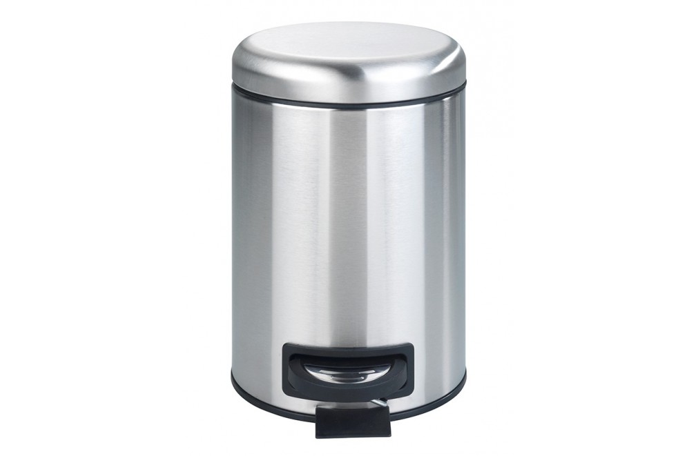 Garbage can of 3L. With invisible bag bag. Glossy stainless