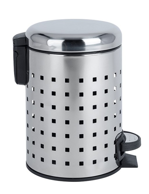 Cubo de basura 3L perforado. Con sistema invisible de bolsa. Inoxidable brillante Cubo de basura 3L perforado. Con sistema invisible de bolsa. Inoxidable brillante