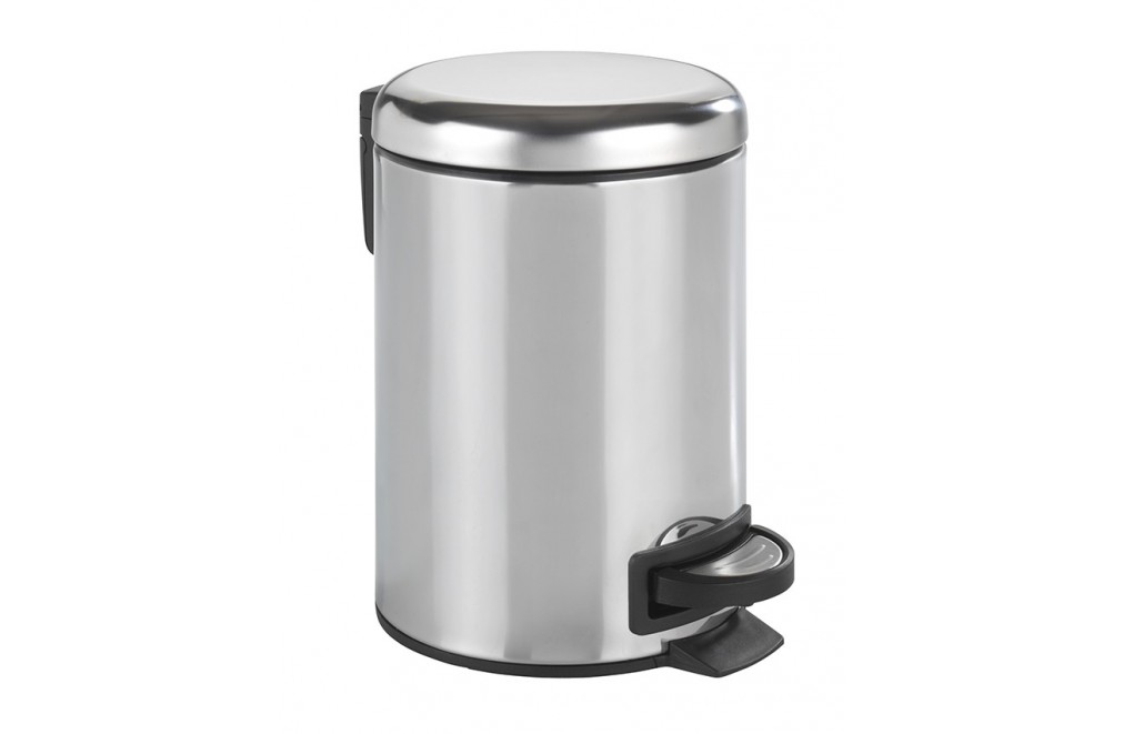 Garbage can of 5L. With invisible bag system. Glossy stainless