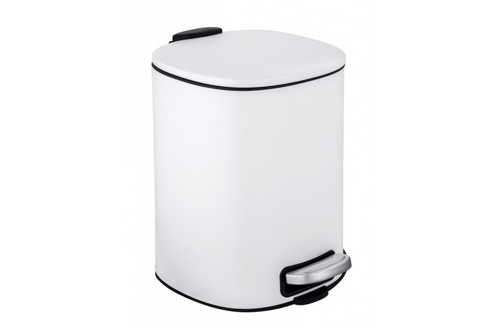 Pedal bin 5 Liters. Slow automatic closing (White)