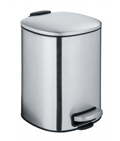Pedal bin 5 Liters. Slow automatic closing (Glossy stainless)