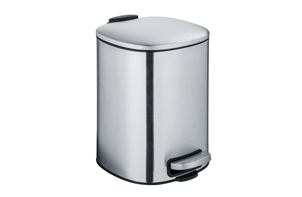 Pedal bin 5 Liters. Slow automatic closing (Glossy stainless)
