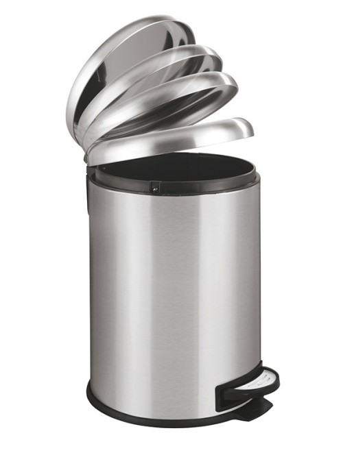 Papelera con pedal 20 litros con cierre automático lento (Inoxidable satinado)