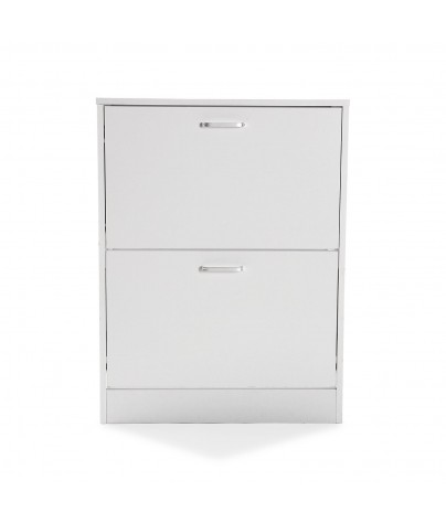 Shoe shelves with 2 drawers in white