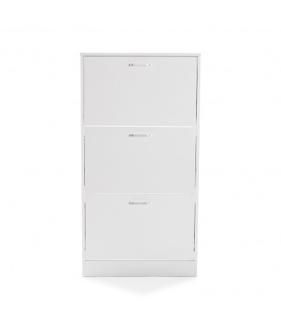 Shoe shelves with 3 drawers in white