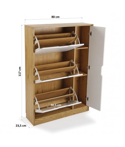 Shoe shelves with 4 drawers