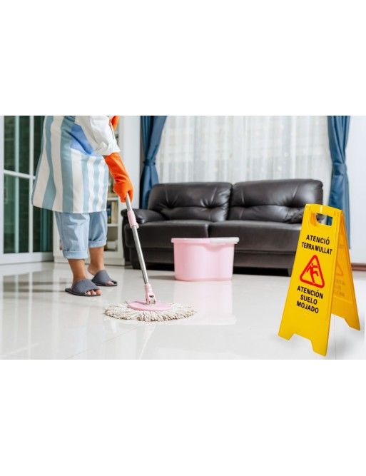 ATENCIÓ TERRA MULLAT / ATENCIÓN SUELO MOJADO (Katalanisch-Spanisch)