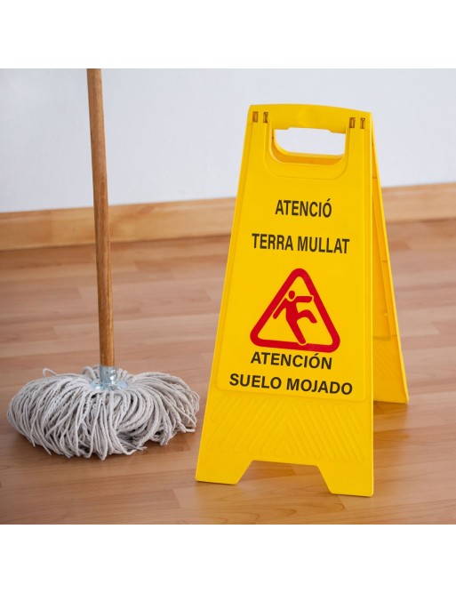 ATENCIÓ TERRA MULLAT / ATENCIÓN SUELO MOJADO (Katalanisch-Spanisch)