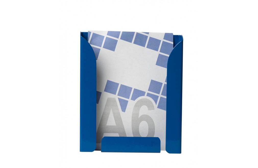 Expositor portafolletos metálico DIN A6 color Azul