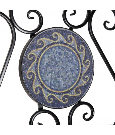 Silla de jardín con mosaico color azul