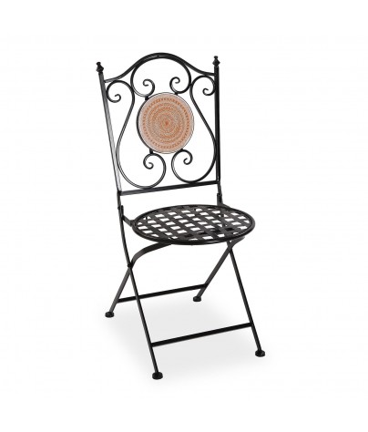 Garden chair with terracotta mosaic