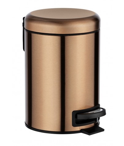 Garbage can of 3L. With invisible bag system. Glossy copper