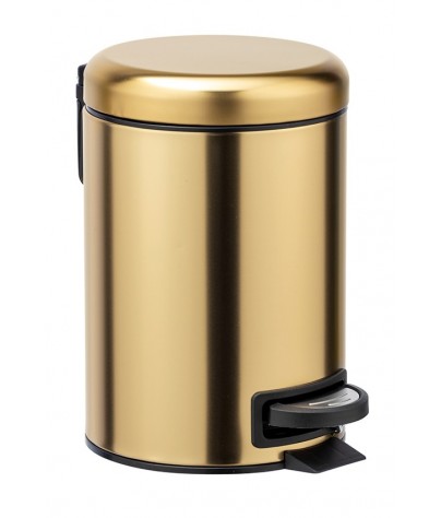Garbage can of 3L. With invisible bag system. Matt gold