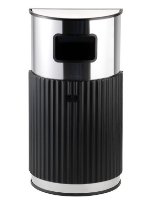 Semicircular ashtray bin in stainless steel lined with polyurethane foam - Professional use for large surfaces